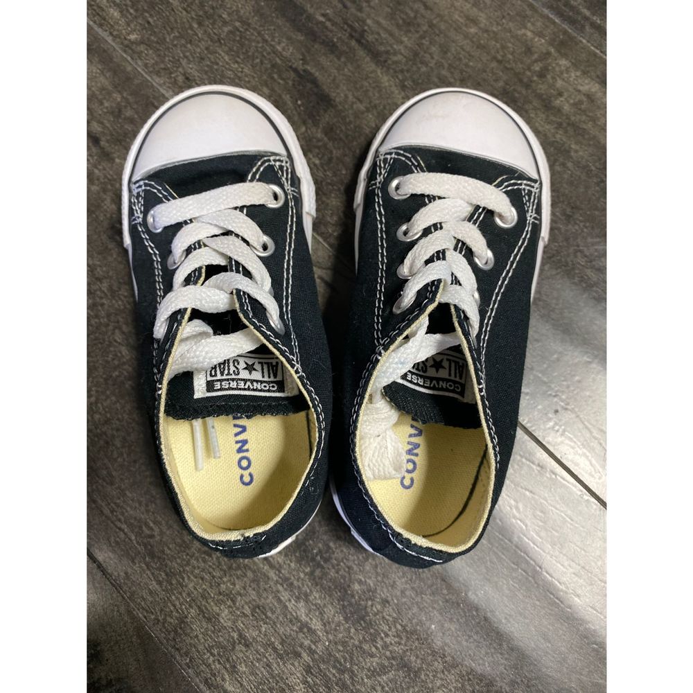 Converse Chuck Taylor All Stars Black Sneakers Size 8 Infants #7J235 - Picture 4 of 6